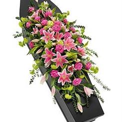 Pink Rose and Lily Casket Spray