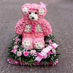 3D Teddy Bear Funeral Flowers