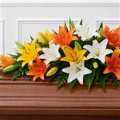 MIXED LILY COFFIN SPRAY 