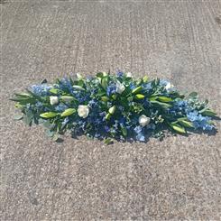 Blue &amp; White Coffin Spray